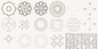 © Kabita - Collection of intricate gray floral and geometric patterned designs on a white background