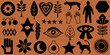 © Kabita - Collection of ancient petroglyphs and symbolic shapes in dark silhouette