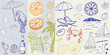 © Kabita - Whimsical summer illustrations a vibrant collection of beach and tropical elements