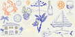 © Kabita - A colorful summer illustration featuring coastal elements and fresh produce