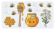 © Aurelia - Cartoon bee honey and flower collection vector illustration elements