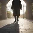 © 행운 행 - Judge or Lawyer Walking Through Archway for Justice and Legal Career Concept 정의와 법조계 커리어를 위해 아치형 문을 통과해 걷는 판사 또는 변호사