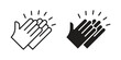 © Sara - Clap icon in black line style set. logotype designs