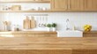 © Design World24 - Wooden countertop in a bright Scandinavian style kitchen with sink and lemons interior