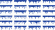 © ArtMint - Blue dripping paint borders set with liquid drip edges and melting frames. Perfect for headers, labels, frames, stickers and spooky slime style designs, isolated on white background.