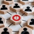 © Jibber  - Netzwerkstruktur mit zentralem Ziel als Symbol für Unternehmensstrategie