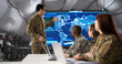 © Andrey Popov - In The Military Field Command Center, The Team Is In Control