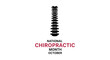 © Pupun - minimalist vector illustration of a spinal column for national chiropractic month in october promoting healthcare awareness and spine health.