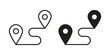 © Sara - Route icon in black line style set. logotype designs