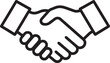 © MdAbdul - Two hands shaking icon representing successful business deal partnership and corporate cooperation agreement