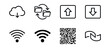 © nichosi - Digital interface black and white line icons set