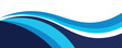 © moh - Navy Blue, Skyblue and white abstract wavy background vector illustration isolated design for banners and posters