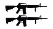 © Mama - Silhouette of two ar 15 style rifles against a plain white background
