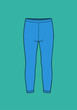 © wiplens - Blue Leggings Flat Sketch Technical Drawing Fashion Apparel Template