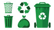 © Rohul - A flat design illustration of various waste management and recycling icons in bright green color against a white background (1)_traced
