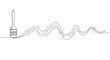 © PureLine Assets - Single line drawing of a paintbrush creating a wavy line