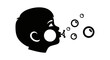 © Maya - Child Blowing Bubbles Silhouette Profile View.