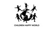 © Maya - Children Silhouettes Around Globe Happy World.