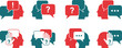 © sajed - A graphic illustration of people communicating with speech bubbles and question marks