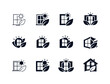 © Svitlana - Custom-built home features. Icon set. Set Logo of Custom-built home features: energy-efficient window. harmonious logo variations of the same