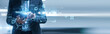 © TechLens - Smart factory lead using mobile smart phone with Industry 4.0 tech for global networking, monitoring robotic systems, and managing cyber-physical production lines in real-time.