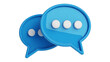 © MILON - A blank blue 3d speech bubble icon and vector chat balloon symbol for web communication dialog and forum discussion message design