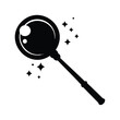 © MstHumaira - Magical magnifying glass with sparkles silhouette vector illustration for detective concept, bubble wand silhouette vector illustration