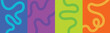 © riazul - Minimalist organic path backgrounds featuring bright neon colors and simple thin winding line art illustrations