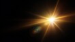 © KASUEMA SALAE - transparent glowing yellow sunlight flare light effect, shiny sun star template, isolated overlay element