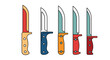 © Rasida - Camp Knife Line art abstract vivid tone vector