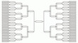 © naufal - blank sixty four team tournament bracket template with single elimination lines on clean white background, concept for sports competitions, corporate team building and gaming playoffs