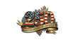 © LENSORIA - 250th anniversary of the united states of america commemorative emblem with flag pattern and banner