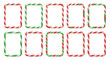 © imran - Collection of blank frames with red and green striped borders arranged in a grid pattern