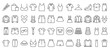 © Pjib - Set of line icons related to fashion, sewing, and clothing. Outline icon collection. clothes and cloth elements - minimal thin line web icon set. Outline editable icons collection. Dress,polo t-shirt