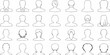 © Bijon - Collection of diverse head and shoulder outline illustrations on a white background