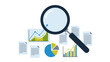 © Alis - Magnifying glass over charts and documents, data analysis concept