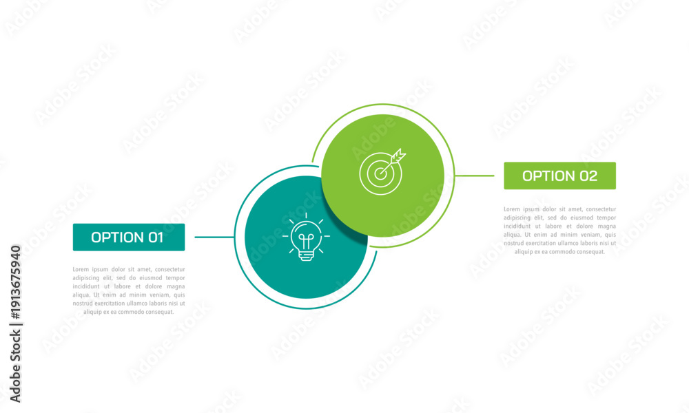 2 business infographic. Creative process flowchart from concept to goal ...
