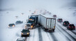 © Shanti - Heavy snowstorm on a multi-lane highway with traffic