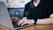 © Supapich - Person using AI agent workflow automation system technology innovation data analysis information network process algorithm dashboard application coding integration, business management concept