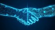 © Derry studio - Digital handshake symbolizes cooperation between humans and artificial intelligence, creating a connection of technology and innovation for the future