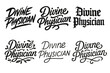 © Anastasiia - Creative Lettering Grid. Divine Physician. Set lettering. harmonious lettering variations of the same emblematic concept (Dynamic brushstroke
