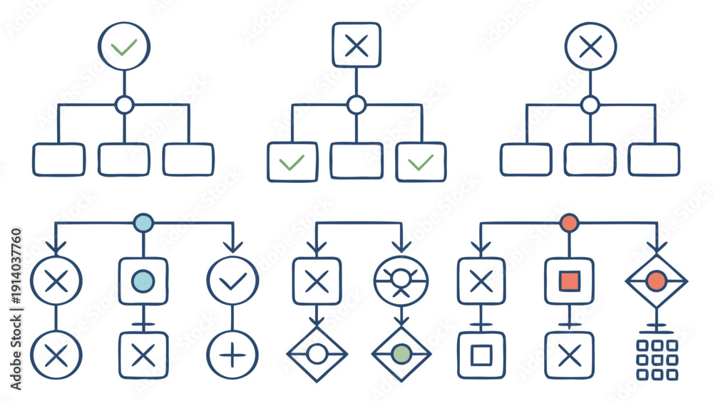 Complex flowchart diagram illustrating decision-making process with ...