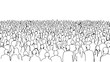 © pupunnurasiah - large crowd in line art illustration depicting social concepts community public gathering with ample design copy space.