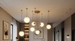© Asep - Modern Interior: Globe Chandelier with Golden Accents and Ambient Lighting