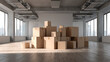 © Jean - Changement d'espace avec des cartons dans un bureau moderne en ville