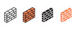 © NH RIDOY - Brick wall icon vector. Construction symbol for masonry work, home building, and architectural structure set. Vector Illustration.