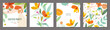 © KatyaKatya - Easter square greeting cards for spring decor in vibrant colors. Floral art set with decorative flowers, floral frames and backgrounds. For Mother’s Day, Birthday, Wedding and Baby invitations.
