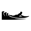 © Antu - Surfer Abstract Black and White Vector Silhouettes with Textured