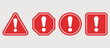 © welcome  saiful   - Warning danger icon, caution, alarm, and alert set featuring red vector symbols, attention and warn signs, flat design ideal for safety, hazard, traffic, and alert graphic