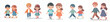 © Ubaid Art - vector of 2 children walking together holding hands